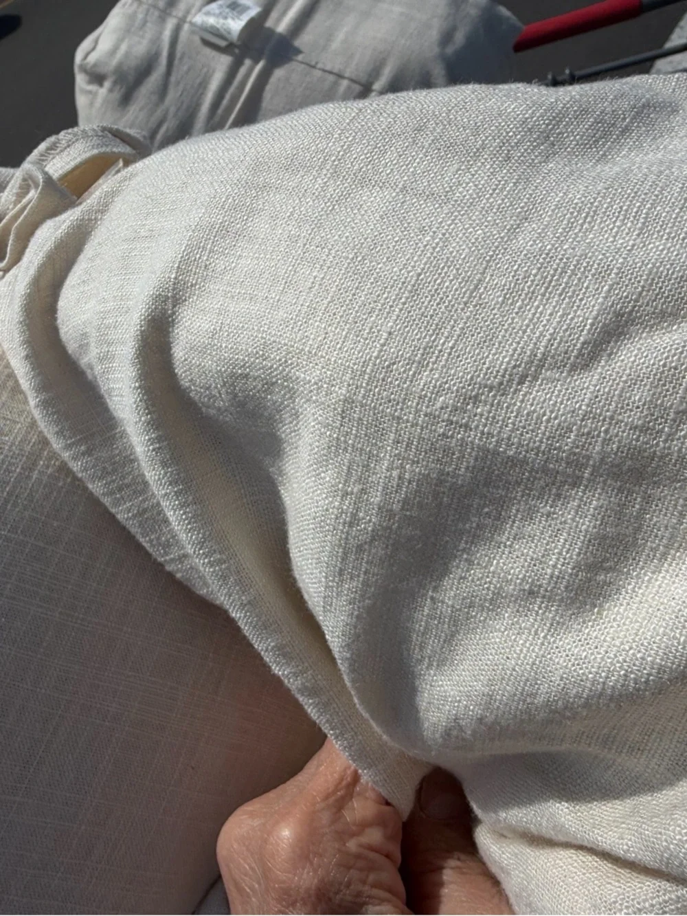 Casaluna Linen-Blend Comforter Set - Soft Cream queen new. 3 piece